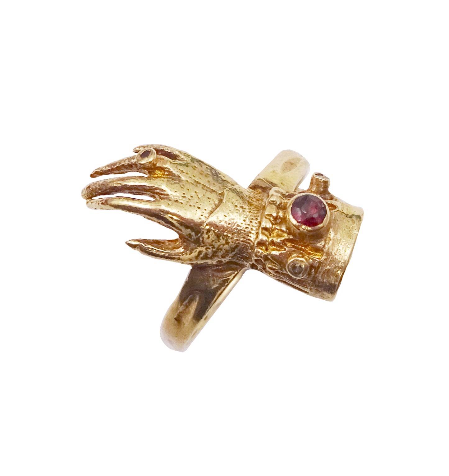 9ct Gold Diamond and Garnet Hand Ring