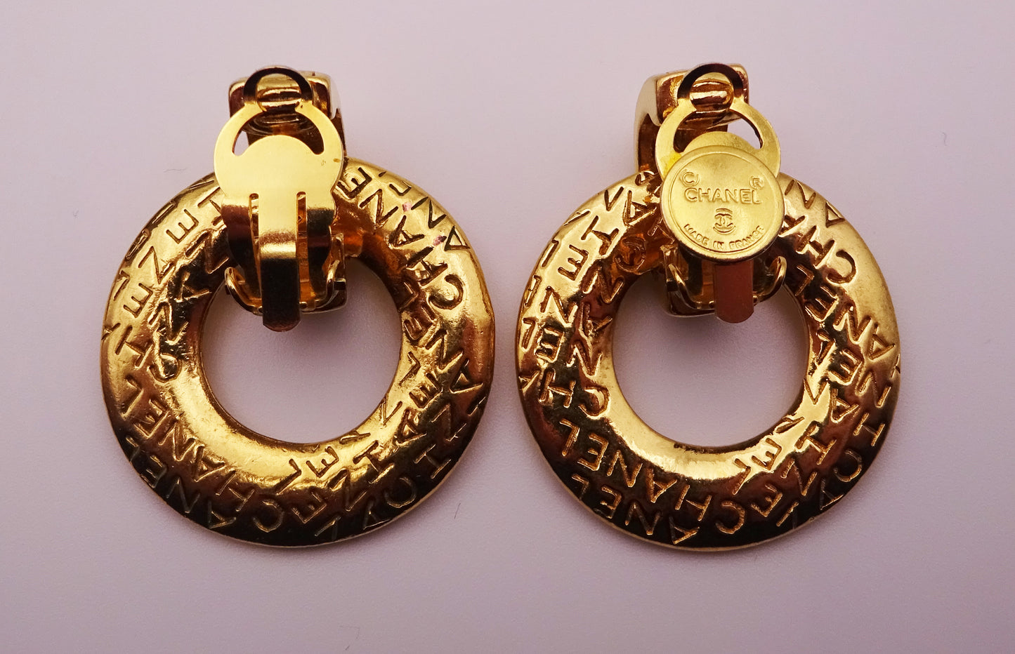 1980s Chanel Door Knocker Clip On Earrings