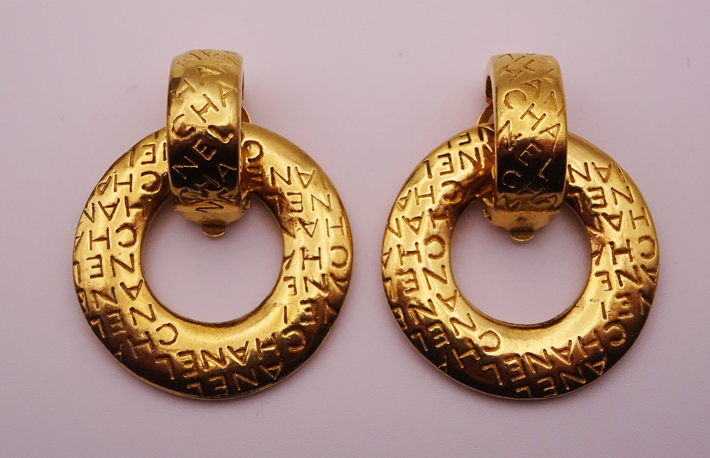 1980s Chanel Door Knocker Clip On Earrings