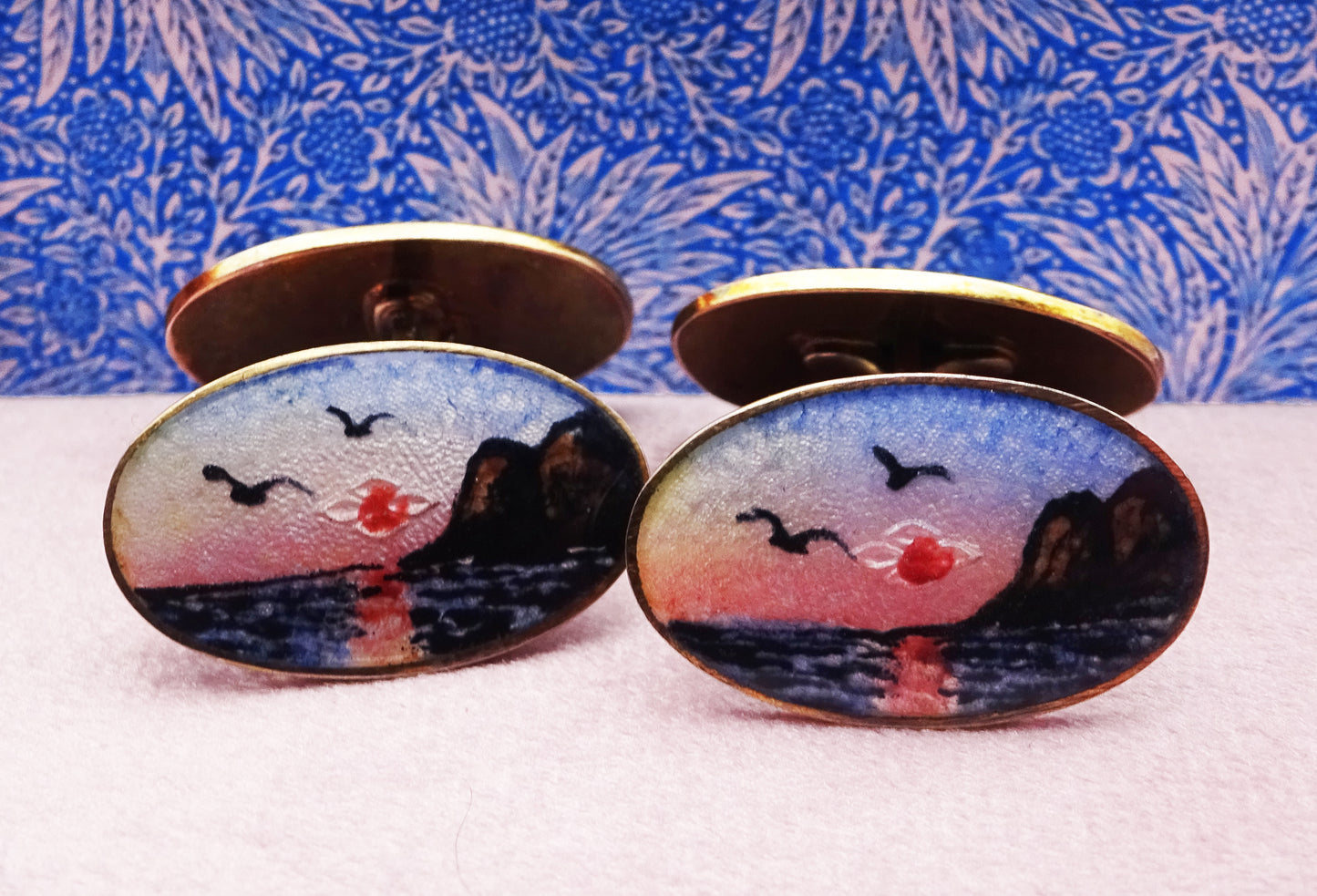 Scandinavian Silver Gilt Sunset Cufflinks