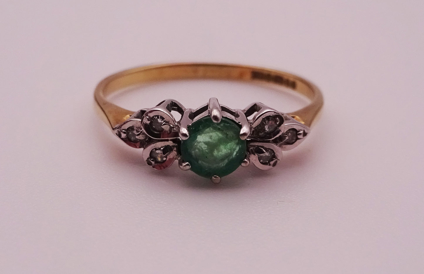 9ct Gold Emerald and Diamond Ring