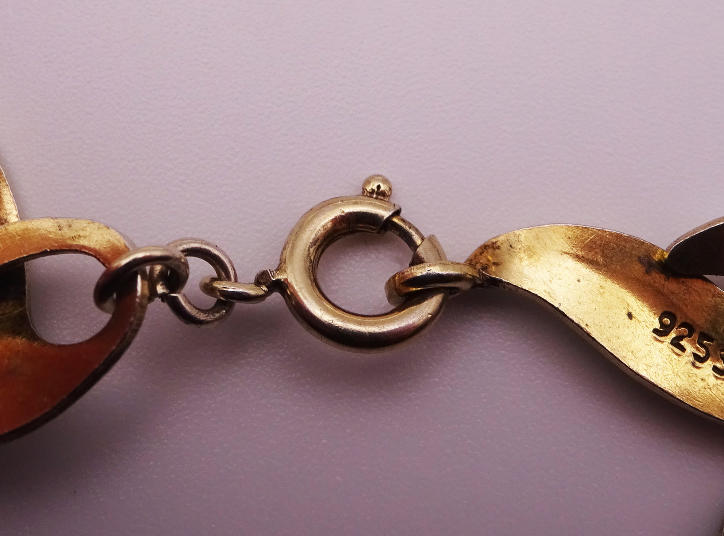 Scandinavian Silver Gilt and White Enamel Leaf Bracelet